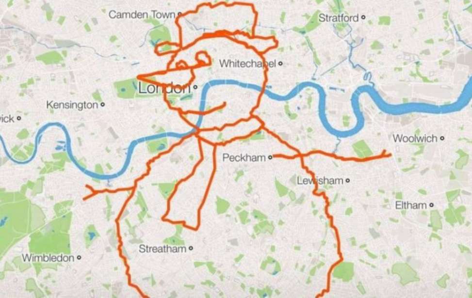 Bikers Rio Pardo | NOTÍCIAS | Ciclista londrino cria Boneco de Neve de 141km no Strava